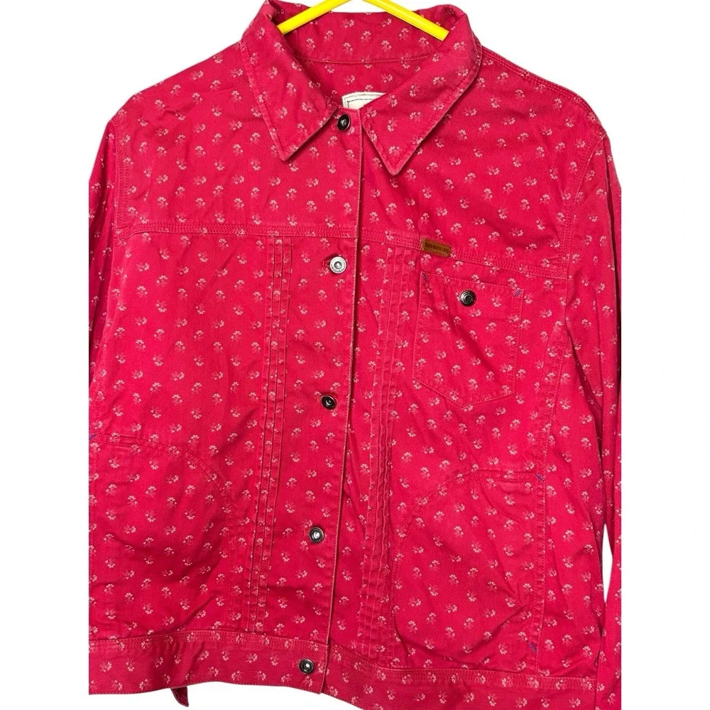 Womens' Vintage Ralph‎ Lauren  Dry Goods XXL Red Floral Jean Denim Jacket 2XL - Picture 2 of 5